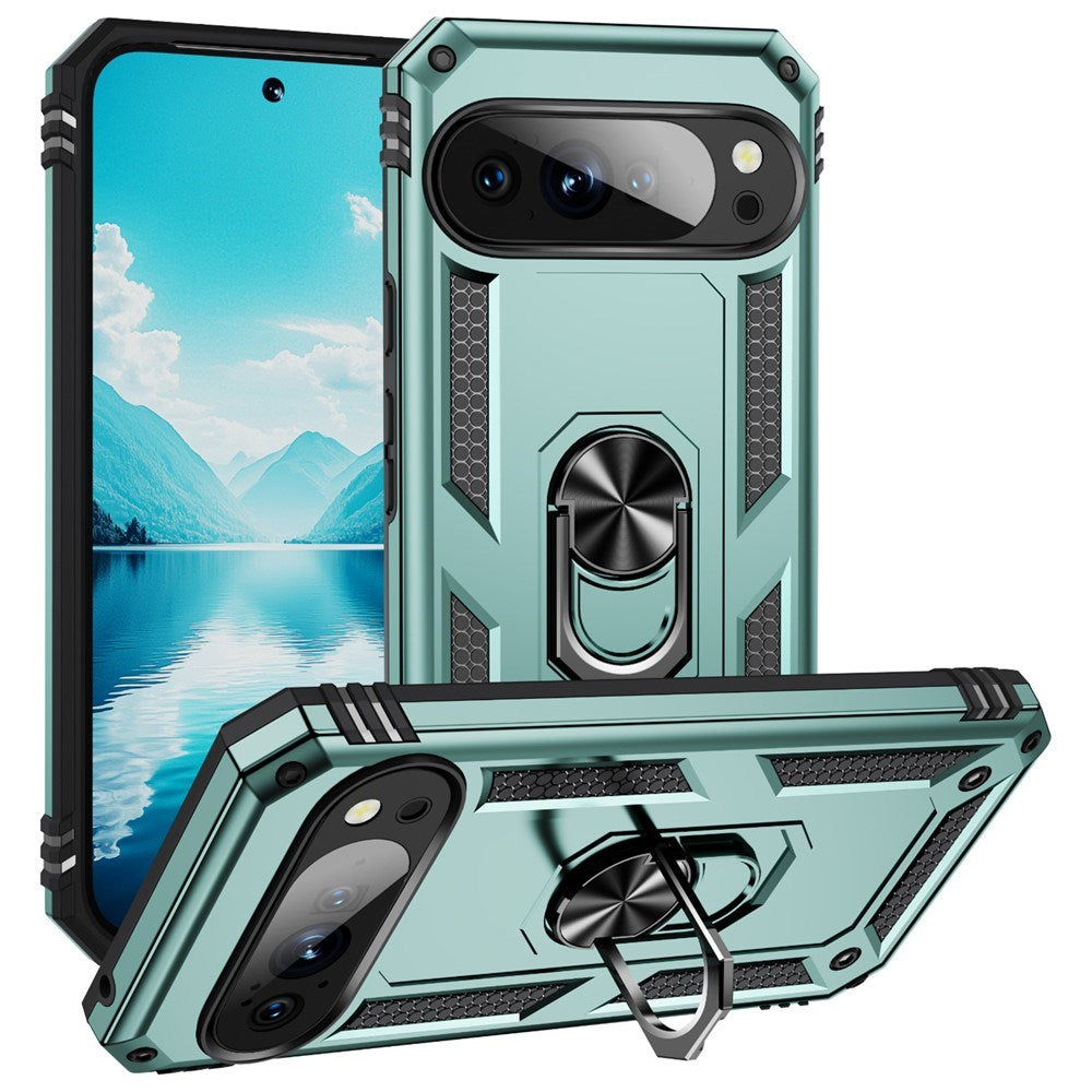 Google Pixel 11 / 11 Pro EIDERWOOD Tough Case with 360 Rotatable Kickstand - Turquoise