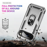 Google Pixel 11 / 11 Pro EIDERWOOD Tough Case with 360 Rotatable Kickstand - Silver
