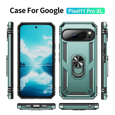 Google Pixel 11 Pro XL EIDERWOOD Tough Case with 360 Rotatable Kickstand - Turquoise