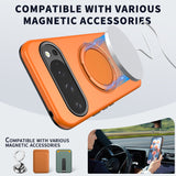 Google Pixel 11 / 11 Pro EIDERWOOD Hybrid Plastic Case with Rotating Kickstand - MagSafe Compatible - Orange