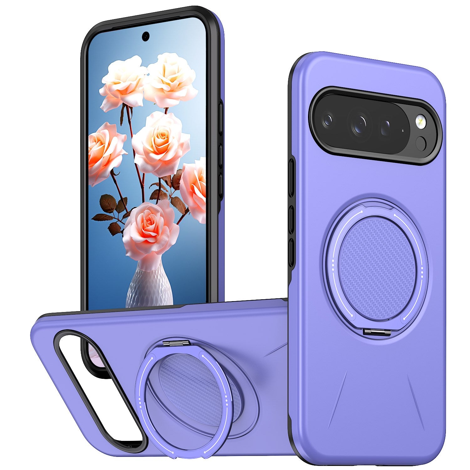 Google Pixel 11 / 11 Pro EIDERWOOD Hybrid Plastic Case with Rotating Kickstand - MagSafe Compatible - Purple