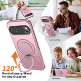 Google Pixel 11 / 11 Pro EIDERWOOD Hybrid Plastic Case with Rotating Kickstand - MagSafe Compatible - Pink