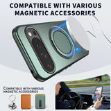 Google Pixel 11 / 11 Pro EIDERWOOD Hybrid Plastic Case with Rotating Kickstand - MagSafe Compatible - Green