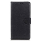 Samsung Galaxy A34 (5G) Litchi Leather Wallet Case - Black