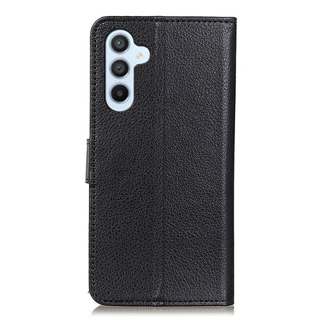 Samsung Galaxy A34 (5G) Litchi Leather Wallet Case - Black