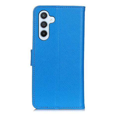 Samsung Galaxy A34 (5G) Litchi Leather Wallet Case - Blue