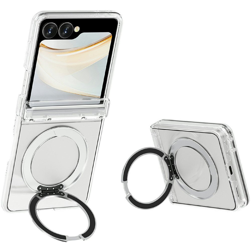 Samsung Galaxy Z Flip8 EIDERWOOD Hybrid Case with Rotatable Kickstand - Transparent