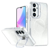 Samsung Galaxy S26 FE EIDERWOOD Hybrid Case with Glitter & Camera Kickstand - Transparent / White