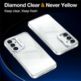 Samsung Galaxy S26 FE EIDERWOOD Hybrid Case with Glitter & Camera Kickstand - Transparent / White