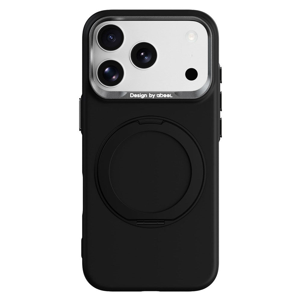 iPhone 17 Pro Max / 18 Pro Max ABEEL Hard Soft-Touch Plastic Case w. Kickstand - MagSafe Compatible - Black