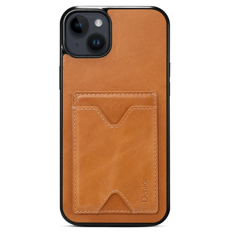 iPhone 14 Case with Card Holder & Stand Function - Brown