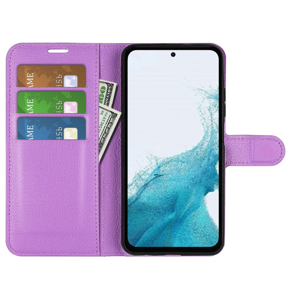 Samsung Galaxy A54 (5G) PU Litchi Leather Wallet Case - Purple