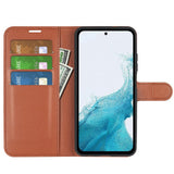 Samsung Galaxy A54 (5G) PU Litchi Leather Wallet Case - Brown