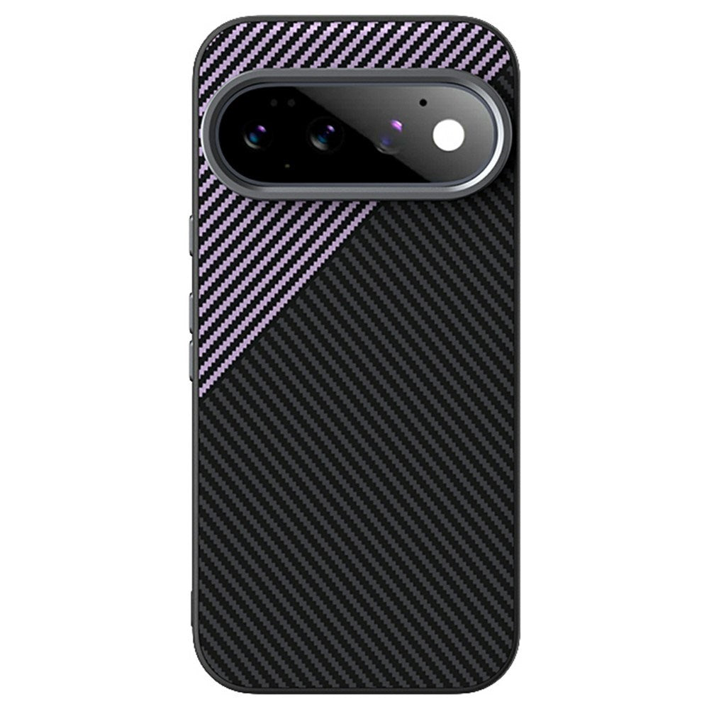 Google Pixel 11 Pro ABEEL Hybrid Case with Carbon Fiber Texture - Black / Purple