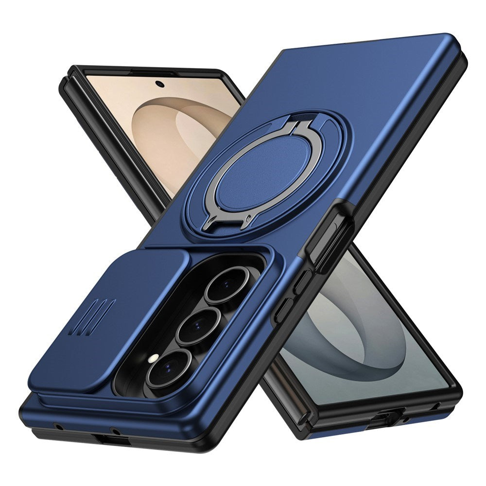 Samsung Galaxy Z Fold8 Ultra / Fold7 EIDERWOOD Hybrid Cover med 360° Rotatable Kickstand & Camera Protection - MagSafe Compatible - Blue