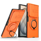 Samsung Galaxy Z Fold8 Ultra / Fold7 EIDERWOOD Hybrid Cover med 360° Rotatable Kickstand & Camera Protection - MagSafe Compatible - Orange