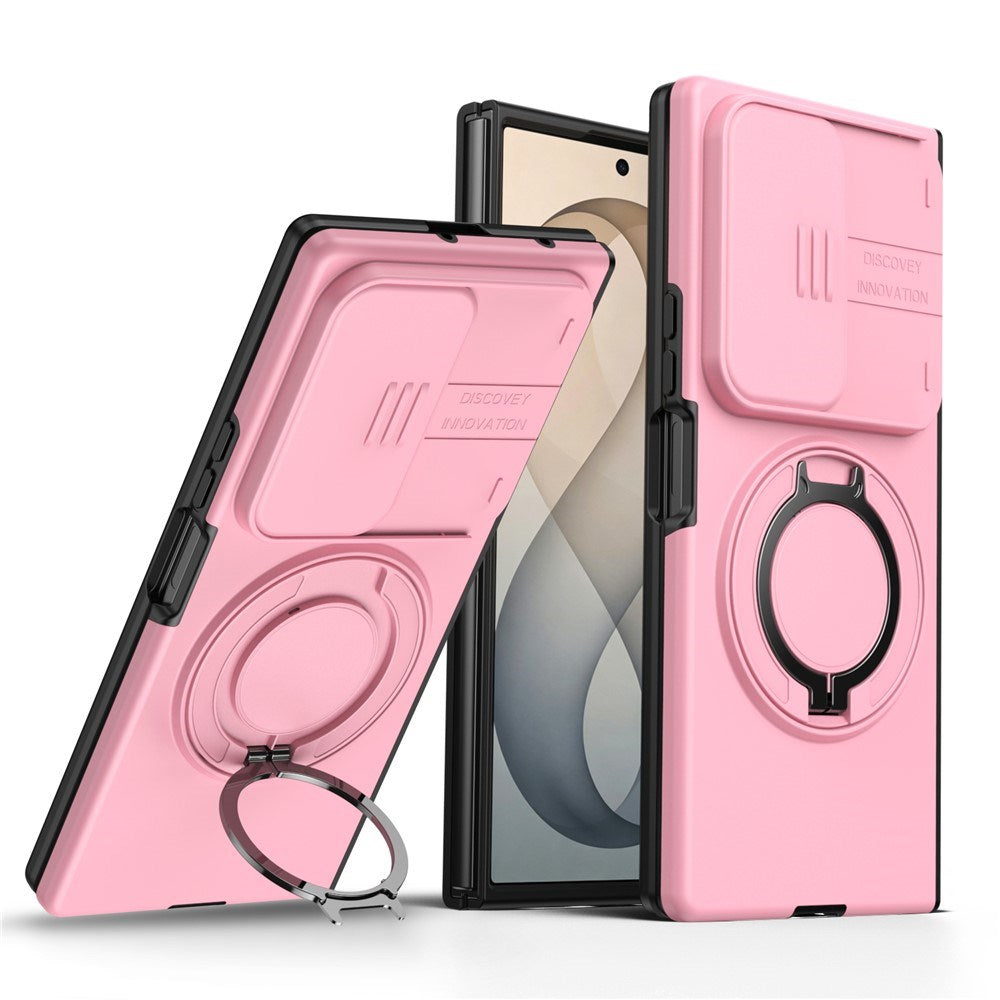 Samsung Galaxy Z Fold8 Ultra / Fold7 EIDERWOOD Hybrid Cover med 360° Rotatable Kickstand & Camera Protection - MagSafe Compatible - Pink