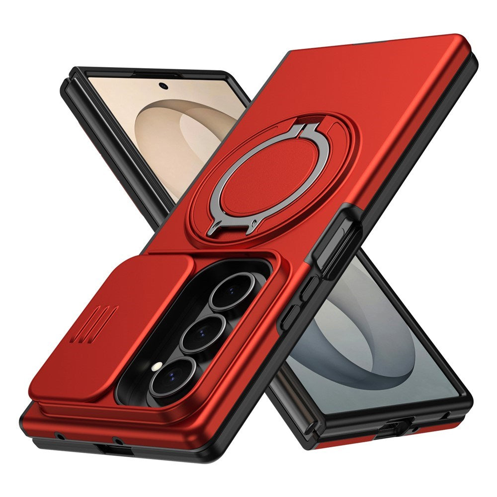 Samsung Galaxy Z Fold8 Ultra / Fold7 EIDERWOOD Hybrid Cover med 360° Rotatable Kickstand & Camera Protection - MagSafe Compatible - Red