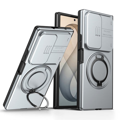 Samsung Galaxy Z Fold8 Ultra / Fold7 EIDERWOOD Hybrid Cover med 360° Rotatable Kickstand & Camera Protection - MagSafe Compatible - Grey