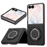 Samsung Galaxy Z Flip8 EIDERWOOD Hybrid Case with 360° Rotatable Kickstand - Black