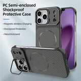 iPhone 18 Pro / 17 Pro EIDERWOOD Carbon Fiber Case w . Kickstand - MagSafe Compatible - White