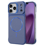 iPhone 18 Pro / 17 Pro EIDERWOOD Carbon Fiber Case w . Kickstand - MagSafe Compatible - Blue