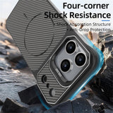 iPhone 18 Pro / 17 Pro EIDERWOOD Carbon Fiber Case w . Kickstand - MagSafe Compatible - Blue