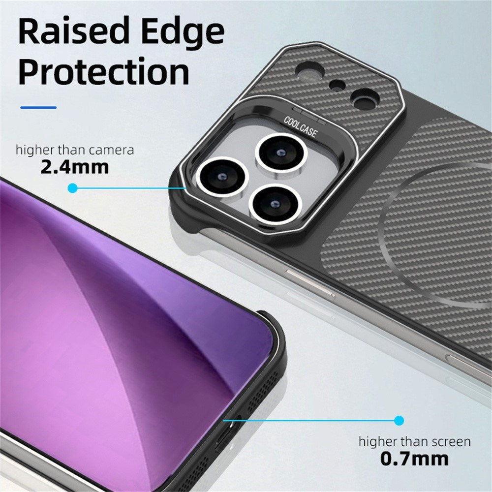 iPhone 18 Pro / 17 Pro EIDERWOOD Carbon Fiber Case w . Kickstand - MagSafe Compatible - Blue
