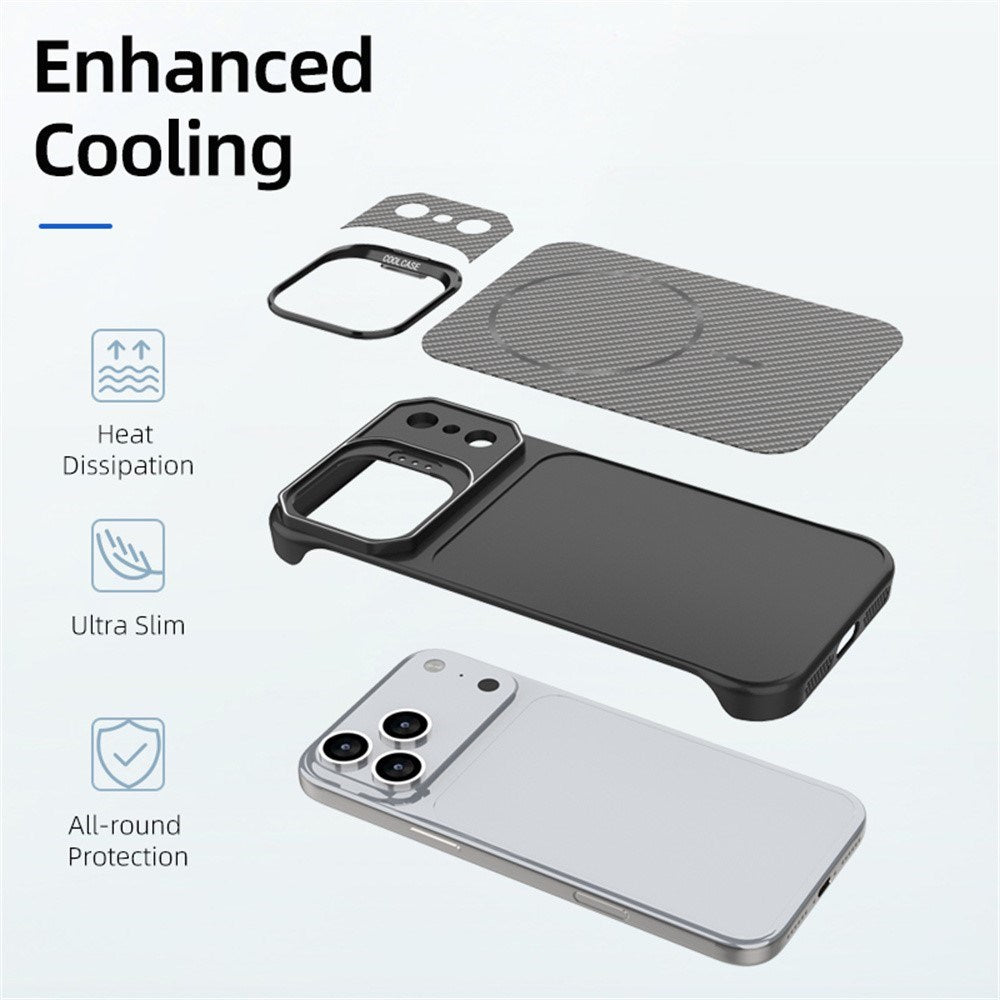 iPhone 18 Pro / 17 Pro EIDERWOOD Carbon Fiber Case w . Kickstand - MagSafe Compatible - Gold