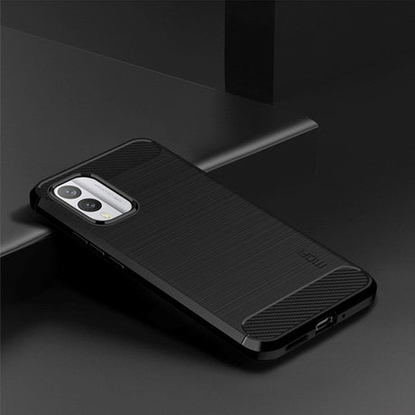 Nokia X30 Mofi Brushed Carbon Fiber Flexible Plastic Case - Black