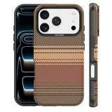 iPhone 18 Pro EIDERWOOD Case with Patterned Faux Leather Back - MagSafe Compatible - Brown