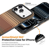 iPhone 18 Pro EIDERWOOD Case with Patterned Faux Leather Back - MagSafe Compatible - Brown