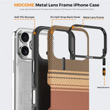 iPhone 18 Pro EIDERWOOD Case with Patterned Faux Leather Back - MagSafe Compatible - Brown