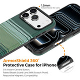 iPhone 18 Pro Max EIDERWOOD Case with Patterned Faux Leather Back - MagSafe Compatible - Green