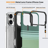 iPhone 18 Pro Max EIDERWOOD Case with Patterned Faux Leather Back - MagSafe Compatible - Green