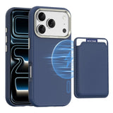 iPhone 18 Pro EIDERWOOD Faux Leather Back Case with Detachable Card Holder - MagSafe Compatible - Blue