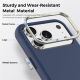 iPhone 18 Pro EIDERWOOD Faux Leather Back Case with Detachable Card Holder - MagSafe Compatible - Blue