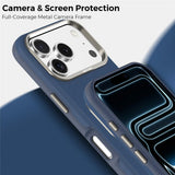 iPhone 18 Pro EIDERWOOD Faux Leather Back Case with Detachable Card Holder - MagSafe Compatible - Blue