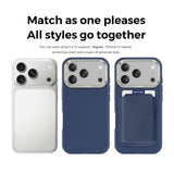 iPhone 18 Pro EIDERWOOD Faux Leather Back Case with Detachable Card Holder - MagSafe Compatible - Blue
