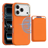 iPhone 18 Pro EIDERWOOD Faux Leather Back Case with Detachable Card Holder - MagSafe Compatible - Orange