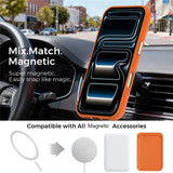 iPhone 18 Pro EIDERWOOD Faux Leather Back Case with Detachable Card Holder - MagSafe Compatible - Orange