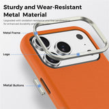 iPhone 18 Pro EIDERWOOD Faux Leather Back Case with Detachable Card Holder - MagSafe Compatible - Orange
