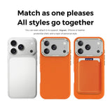 iPhone 18 Pro EIDERWOOD Faux Leather Back Case with Detachable Card Holder - MagSafe Compatible - Orange