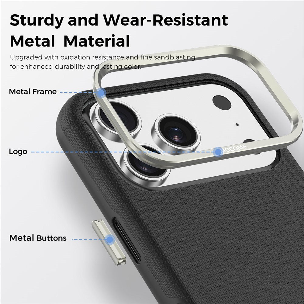 iPhone 18 Pro EIDERWOOD Faux Leather Back Case with Detachable Card Holder - MagSafe Compatible - Black