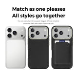 iPhone 18 Pro EIDERWOOD Faux Leather Back Case with Detachable Card Holder - MagSafe Compatible - Black