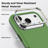 iPhone 18 Pro EIDERWOOD Faux Leather Back Case with Detachable Card Holder - MagSafe Compatible - Green