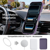 iPhone 18 Pro EIDERWOOD Faux Leather Back Case with Detachable Card Holder - MagSafe Compatible - Purple
