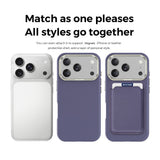 iPhone 18 Pro EIDERWOOD Faux Leather Back Case with Detachable Card Holder - MagSafe Compatible - Purple