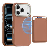iPhone 18 Pro EIDERWOOD Faux Leather Back Case with Detachable Card Holder - MagSafe Compatible - Brown
