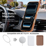 iPhone 18 Pro EIDERWOOD Faux Leather Back Case with Detachable Card Holder - MagSafe Compatible - Brown